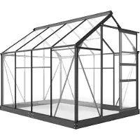 Outsunny Gewächshaus Aluminium Treibhaus mit Dachfenster 190 x 252 x 201 cm