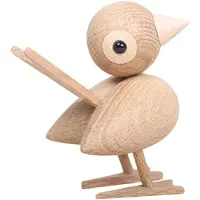 Semoic Spatzenfigur Aus Eiche im Nordischen Stil, Holzpuppen, Schöne Vogelfiguren Aus Teakholz, Ornament, Heimdekoration, Regaldekoration