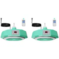 Torribaly 2X Hühnerstallheizung für Den Winter, Hühnerheizung mit Eingebauter Lampe, Sicherheitsthermostatsteuerung, Überhitzungsschutz, EU-Stecker