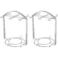 Typecat 2X Versilbert Kaffee Tasse Kochfeld Tasse Geschirr Halter Kann Die Meisten 6 Tassen und Untertassen Metall StäNder Halter HäNgen