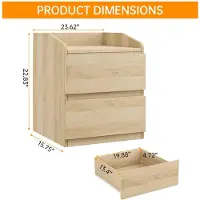 StarTech.com Nachttisch - Beistelltisch mit 2 Schubladen - Aus Holz - Rechteckige Form - Moderner marokkanischer Stil - 58 cm hoch - Khaki