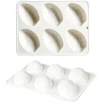 Semoic 2er-Pack Silikon--Schokoladenformen, 6-Fach, Eiförmig - Wiederverwendbare Pralinenform für Mousse, Kuchen, Schokolade, Pudding