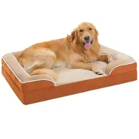 StarTech.com Hundebett Hundesofa - Größe M - Weiches Plüsch - Cordstoff - Abnehmbarer Waschbarer Bezug - Rutschfester Boden - Khaki