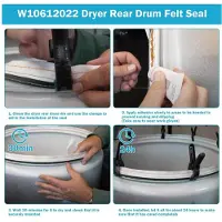 Semoic W10612022 Filzdichtung für die Hintere Trommel Eines Trockners für Amana für für Trockner AP5737110 PS8691753