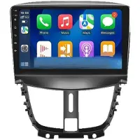 Kepptory 4 GB + 32 GB Autoradio für 207 (2006-2015) mit Kabellosem CarPlay, für Android Auto, Stereo-Multimedia-Player, 9-Zoll-DVR, GPS, und