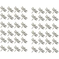 Typecat 48 Stück Libelle Serviettenringe, Zinklegierung Serviettenschnalle Silber Serviettenring