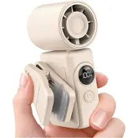 Semoic Hotsales Clip--Ventilator, 13350 U/Min, Wiederaufladbarer -Handventilator mit LED-Anzeige, Um 360 Drehbarer, Abnehmbarer Clip B