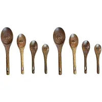 Typecat 8-Teiliges Set Aus Messlöffeln Aus Holz zum Backen, Gewürzlöffel, Kaffeemesslöffel, Holzlöffel, Backutensilien für die Küche zu Hause