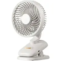 Semoic Clip-Ventilator, Kinderwagenventilator, Wiederaufladbarer Tragbarer Ventilator mit 1800 MAh, 4 Geschwindigkeitsstufen, 120-Oszillation,