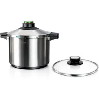 Elma Schnellkochtopf , 8 Liter, Edelstahl – für schnelles und gesundes Kochen –