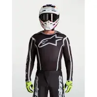 Alpinestars Fluid Apex V2 Motocross-Jersey [schwarz/silber] Größe: L