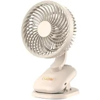 Semoic Clip-Ventilator, Kinderwagenventilator, Wiederaufladbarer Tragbarer Ventilator mit 1800 MAh, 4 Geschwindigkeitsstufen, 120-Oszillation,