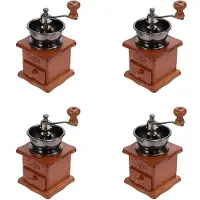 Typecat 4X Kaffee Bohnen Mühle Holz Manuelle Kaffee Mühle Hand Edelstahl Retro Kaffee Gewürz Gratmühle mit Keramik