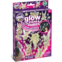 Brainstorm Products Leuchtsticker Set: 8 Glow-Feen und 35 Glitter-Sterne, im Dunkeln leuchtend