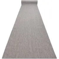 Rugsx Läufer SISAL SION Melange flach gewebt grau 80cm 80x380 cm