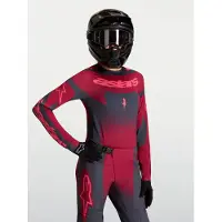 Alpinestars Stella Techstar Swan Damen Motocross Jersey, rot/schwarz/grau, S