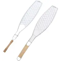 Tlily Fischgrillzange, Ergonomisch, Flacher Griff, Einfache Grillzange, Tragbarer Fischgrill