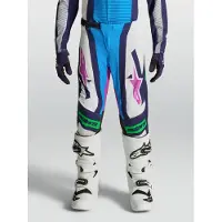 Alpinestars Jugend Supertech Maven Hose 2027 White Blithe Blue Green Fluo, Größe: 28
