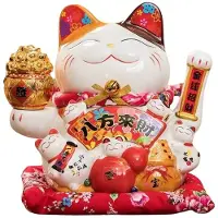 Semoic 8 Zoll Dekoration Feng Shui Glückskatze Keramik Elektrische Welle Hand Schatzladen Geschenk Viel Glück Zuhause Festliches Handwerk