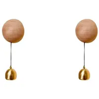 Typecat 2X Vintage-Türklingel Aus Holz, Retro-Windspiel, Wanddekoration für Den Garten im Freien, Glockendekoration für Den Hauseingang,A