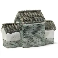 Typecat Miniatur Villa Haus Puppenhaus Topfblume Pflanze Handwerk DIY Ornament Bonsai Dekor Chinesische Alte Stadt Tor Grau