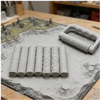 Semoic 9-Teiliges Tonstrukturwalzen-Set, Bedruckte Miniatur-Modellierwerkzeuge mit 8 Mustern und Griff für Tonkunst