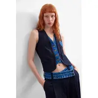 Desigual Damen Blaue Diploweste mit Kontrastdetails und Taschen