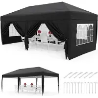 StarTech.com Faltpavillon - Pop-up-Partyzelt - 3 x 6 m - Wasserdicht - Abnehmbare Seitenwände - Höhenverstellbar - 420D-Oxford-Gewebe - Schwarz