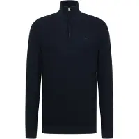 Mustang Herren Strickpullover - Everett, Troyer-Zip-Kragen, Regular Fit, Baumwolle Dunkelblau / 3XL