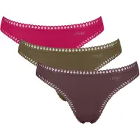 Sloggi String "String GO Crush String C3P 3er Pack", Damen, Gr. M, bunt (pink, grün), Obermaterial: 95% Baumwolle CO. 5% Elasthan EL., Unterhosen String