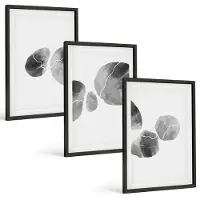 Tulup BILDER SET 3er Set - 40x60 cm Schwarzer Rahmen - Abstrakte Kunst, Farbspritzer
