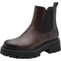 Tamaris Damen Stiefelette Chalsea matt Plateausohle Blockabsatz 1-25454-47, Größe:41 EU, Farbe:Braun