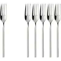 Villeroy & Boch Tafelgabel "Tafelgabel NewWave 203 mm 6er Set silber", silber, B:5mm, Essgabeln, Tafelgabel, Spülmaschinenfest