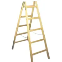 Proregal Sprossenstehleiter ECO Germany | 2x10 Sprossen | 2,94m Länge | Holzleiter Klappleiter