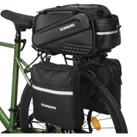 Lixada Fahrrad-Ruecksitztasche, Fahrrad-Kofferraumtasche, wasserdichter Fahrradtraeger, Ruecksitztasche mit Seitentasche