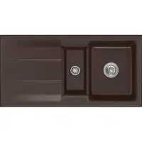 SYSTEMCERAM Flächenbündige Spüle GENEA 100 F in SIENA mit Handbetätigung / Einbauspüle / Flächenbündig