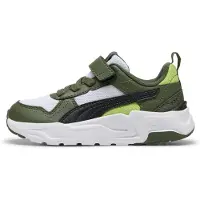 Puma Trinity 2 LT AC+ PS Kinder Sneaker, White/Moss Veil, 34, Kinderschuhe