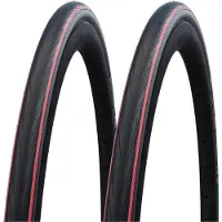 Schwalbe 2x Lugano II 25-622 rot-schwarz Faltreifen K-Guard 700x25C Mantel