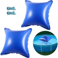 Eikuavons Poolkissen 120x120cm | Winterkissen für Pool | Luftkissen Poolabdeckung Quadratisch | Frostbeständig bis -25°C | PVC Material | 2 Stück