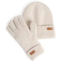 Barbour für Damen. LGS0108 Geschenkset Mütze und Handschuhe Pendle (OSFA), Beige, Lässig, Polyester