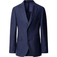 Hackett London für Herren. HM4400218 Wollsakko Fischgrätmuster marineblau (36/32), Lässig, Wolle, Klassisch