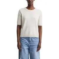 Comma Strickpullover Sommer-Wollpullover mit Kurzarm