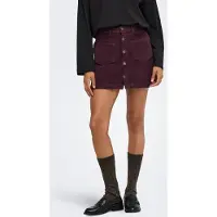 ONLY Cordrock "ONLAMAZING HW CORD SKIRT", Damen, Gr. L (40), lila (fudge), Cord, Obermaterial: 98% Baumwolle, 2% Elasthan, unifarben, mini, Röcke Cordrock, Baumwollmischung