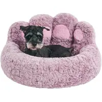 OEM Kleine, weiche Hundematte in Form einer Donut, Hundematten, Hundematte kleine Größe 66cm, Hundematte bequem und weich, Hundematte waschbar, lila
