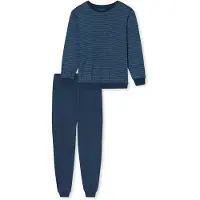 Schiesser Schlafanzug "Comfort Essentials", Damen, Gr. 58, 860, blau, Single Jersey, Obermaterial: 100% Baumwolle, bequem lang, Rundhals, Homewear-Sets Schlafanzug, mit angenehmen Bündchen