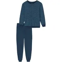 Schiesser Schlafanzug "Comfort Essentials", Damen, Gr. 52, 860, blau, Single Jersey, Obermaterial: 100% Baumwolle, bequem lang, Rundhals, Homewear-Sets Schlafanzug, mit angenehmen Bündchen