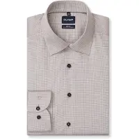 Olymp Langarmhemd "Level Five", Herren, Gr. 38, N-Gr, beige (braun), Web, Obermaterial: 97% Baumwolle, 3% Elastolefin, 2-Knopf-Manschette, Hemden Langarmhemd, Businesshemd, Body Fit, Kentkragen