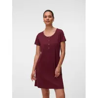 Mamalicious Umstandsnachthemd "MLMIRA SOLID JRS NIGHTGOWN 2F A. E. NOOS" aus Baumwolle, Regular Fit, mit Rundhalsausschnitt, kniefrei