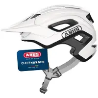 ABUS MTB-Helm CliffHanger - Fahrradhelm für anspruchsvolle Trails - mit großen Lüftungsöffnungen & TriVider Riemensystem - für Damen und Herren - Weiß, Größe M