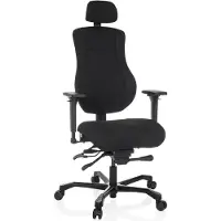 Hjh OFFICE XXL Drehstuhl 24 HOURS BASIC Bürostuhl gepolstert bis 150 kg belastbar mit Armlehnen (höhenverstellbar) Stoff für Büro, Zuhause